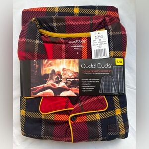 NWT Cuddl Duds Red and Yellow Plaid Pajama Set
